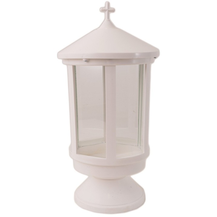 ΚΑΝΔΗΛΙ ΜΝΗΜΕΙΟΥ PVC ΛΕΥΚΟ   17 Χ 33 CM