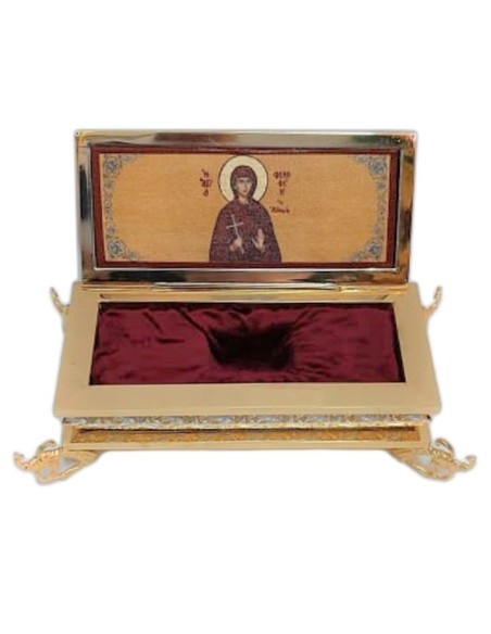 ΛΕΙΨΑΝΟΘΗΚΗ ΔΙΧΡΩΜΗ ΜΕΓΑΛΗ ΜΕ ΤΖΑΜΙ & ΠΑΡΑΣΤΑΣΗ ΑΓΙΟΥ 33 X 15 Χ 25