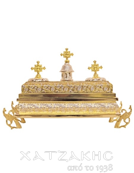 ΛΕΙΨΑΝΟΘΗΚΗ ΔΙΧΡΩΜΗ ΜΕΓΑΛΗ ΜΕ ΤΖΑΜΙ & ΠΑΡΑΣΤΑΣΗ ΑΓΙΟΥ 33 X 15 Χ 25