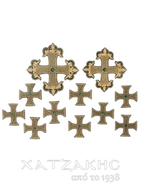 ΣΤΑΥΡΟΙ ΣΕΤ ΠΡΑΣΙΝΟ ΧΡΥΣΟΚΕΝΤΗΤΟΙ ΓΙΑ ΑΜΦΙΑ