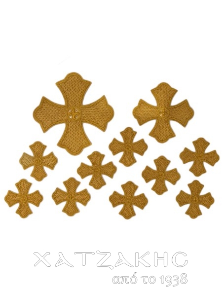 ΣΤΑΥΡΟΙ ΣΕΤ  ΧΕΙΡΟΠΟΙΗΤΟΙ ΧΡΥΣΟΚΕΝΤΗΤΟΙ ΓΙΑ ΑΜΦΙΑ