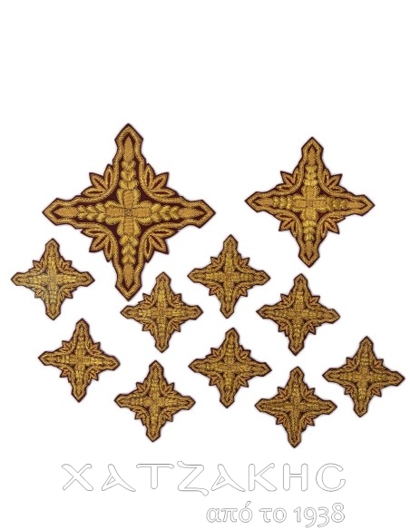 ΣΤΑΥΡΟΙ ΣΕΤ  ΧΕΙΡΟΠΟΙΗΤΟΙ ΧΡΥΣΟΚΕΝΤΗΤΟΙ ΓΙΑ ΑΜΦΙΑ