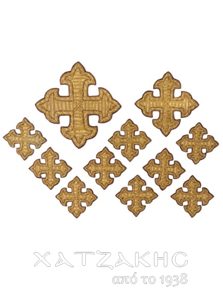 ΣΤΑΥΡΟΙ ΣΕΤ  ΧΕΙΡΟΠΟΙΗΤΟΙ ΧΡΥΣΟΚΕΝΤΗΤΟΙ ΓΙΑ ΑΜΦΙΑ