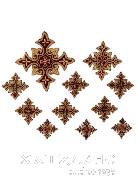 ΣΤΑΥΡΟΙ ΣΕΤ  ΧΕΙΡΟΠΟΙΗΤΟΙ ΧΡΥΣΟΚΕΝΤΗΤΟΙ ΓΙΑ ΑΜΦΙΑ