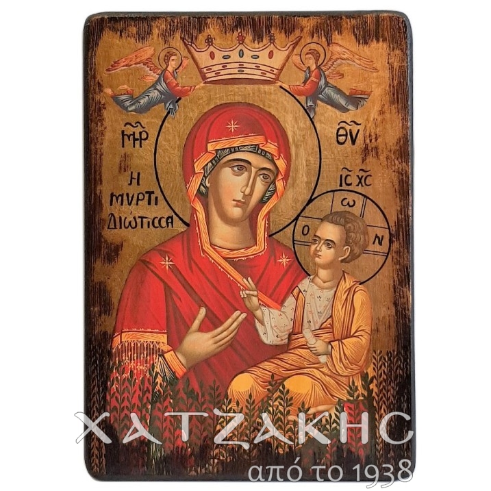ΕΙΚΟΝΑ ΧΕΙΡΟΠΟΙΗΤΗ ΜΥΡΤΙΔΙΩΤΙΣΣΑ ΜΕ ΧΡΥΣΟ ΑΓΙΟΓΡΑΦΙΑΣ