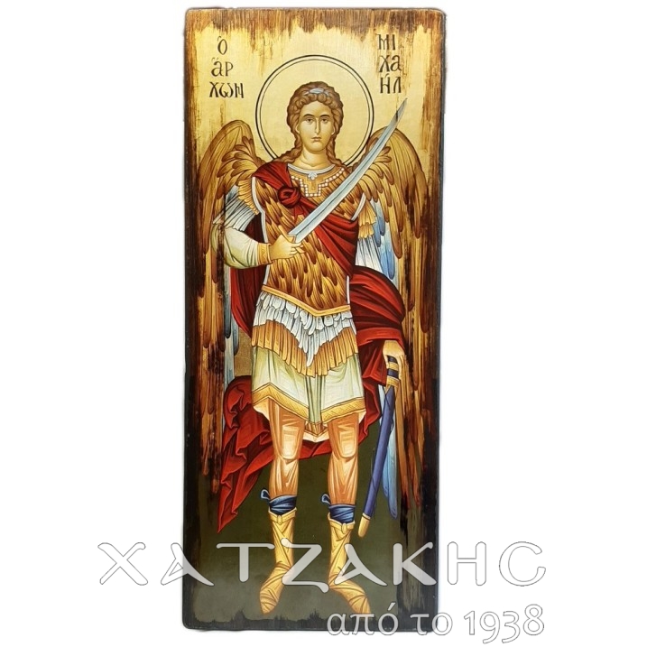 ΕΙΚΟΝΑ ΧΕΙΡΟΠΟΙΗΤΗ ΑΡΧΩΝ ΜΙΧΑΗΛ   ΜΕ ΧΡΥΣΟ ΑΓΙΟΓΡΑΦΙΑΣ