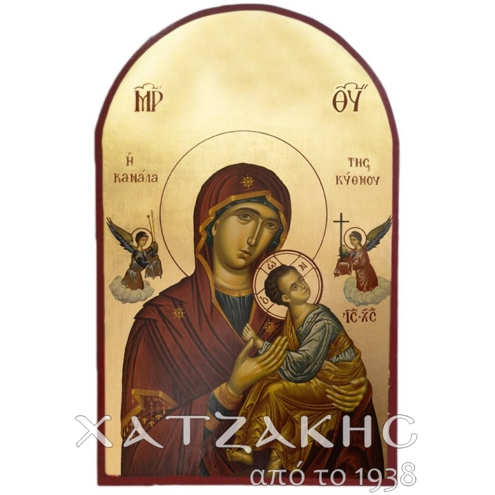 ΕΙΚΟΝΑ ΧΕΙΡΟΠΟΙΗΤΗ ΠΑΝΑΓΙΑ ΚΑΝΑΛΑ   ΜΕ ΦΥΛΛΟ ΧΡΥΣΟΥ ΑΓΙΟΓΡΑΦΙΑΣ