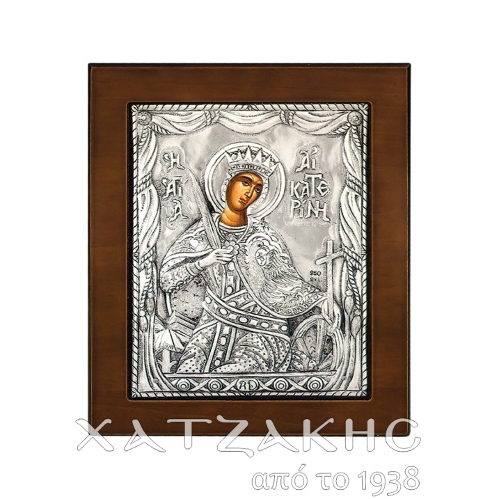 ΕΙΚΟΝΑ ΑΣΗΜΙ 925° ΑΓΙΑ ΑΙΚΑΤΕΡΙΝΗ 12...