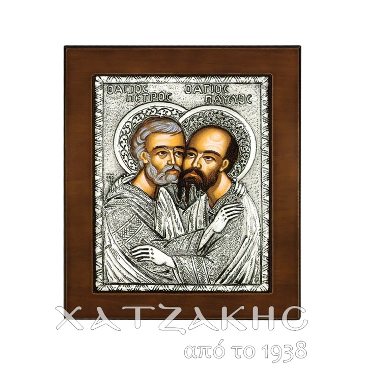 ΕΙΚΟΝΑ ΑΣΗΜΙ 925° ΑΓΙΟΣ ΠΕΤΡΟΣ & ΠΑΥΛΟΣ  11,5 Χ 15