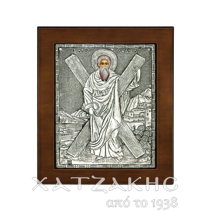 ΕΙΚΟΝΑ ΑΣΗΜΙ 925° ΑΓΙΟΣ ΑΝΔΡΕΑΣ 11,5 Χ 15
