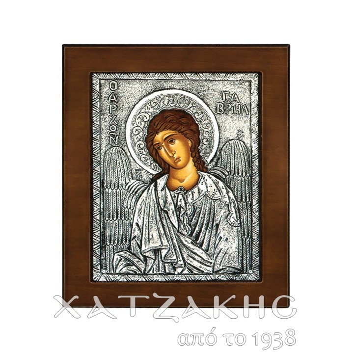 ΕΙΚΟΝΑ ΑΣΗΜΙ 925° ΑΡΧΩΝ ΓΑΒΡΙΗΛ 11,5 Χ 15