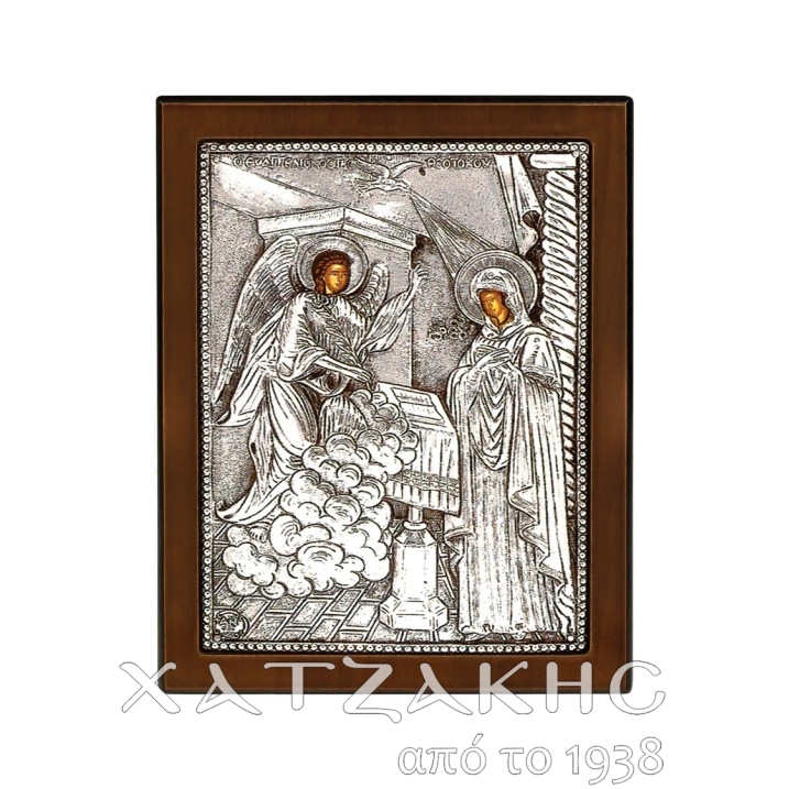 ΕΙΚΟΝΑ ΑΣΗΜΙ 925° ΕΥΑΓΓΕΛΙΣΜΟΣ 17 Χ 23 CM