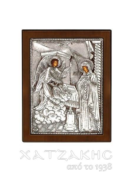 ΕΙΚΟΝΑ ΑΣΗΜΙ 925° ΕΥΑΓΓΕΛΙΣΜΟΣ 17 Χ 23 CM