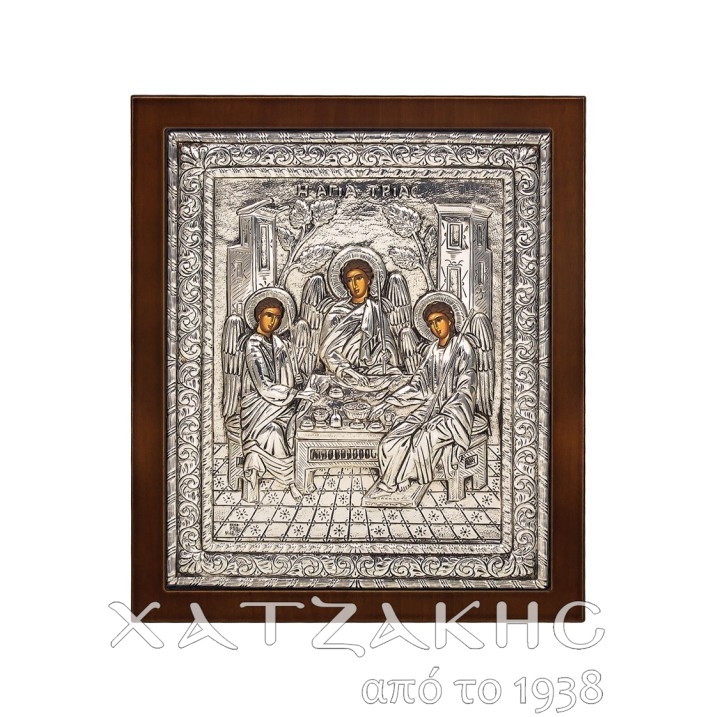 ΕΙΚΟΝΑ ΑΣΗΜΙ 925° ΑΓΙΑ ΤΡΙΑΔΑ 23 Χ 27 CM