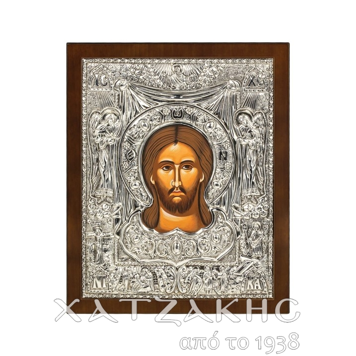 ΕΙΚΟΝΑ ΑΣΗΜΙ 925° ΑΓΙΟΝ ΜΑΝΔΗΛΙΟΝ  25 Χ 31 CM