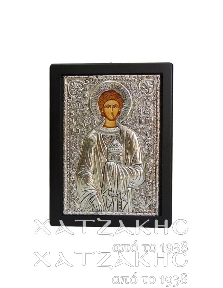 ΕΙΚΟΝΑ ΑΣΗΜΙ 925° ΑΓΙΟΣ ΣΤΕΦΑΝΟΣ  17 Χ 23 CM