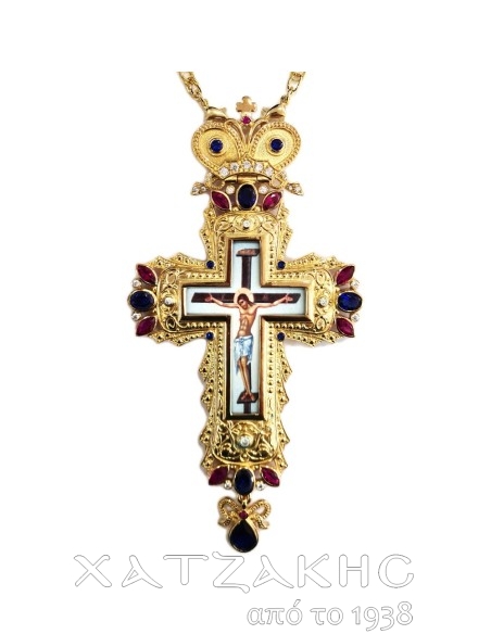 ΣΤΑΥΡΟΣ ΕΠΙΣΤΗΘΙΟΣ ΕΠΙΧΡΥΣΟΣ ΜΕ ΡΩΣΙΚΟ ΣΜΑΛΤΟ