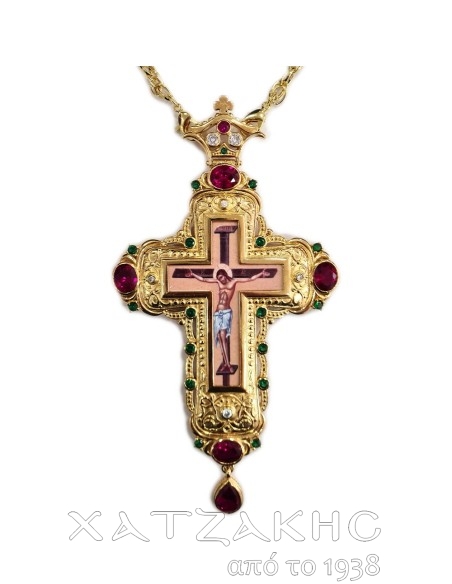 ΣΤΑΥΡΟΣ ΕΠΙΣΤΗΘΙΟΣ ΕΠΙΧΡΥΣΟΣ ΜΕ ΡΩΣΙΚΟ ΣΜΑΛΤΟ