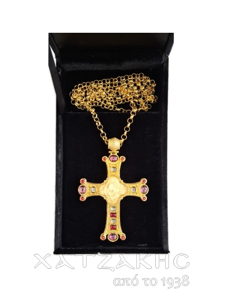 ΣΤΑΥΡΟΣ ΕΠΙΣΤΗΘΙΟΣ ΕΠΙΧΡΥΣΟΣ ΜΕ ΡΩΣΙΚΟ ΣΜΑΛΤΟ