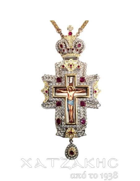 ΣΤΑΥΡΟΣ ΕΠΙΣΤΗΘΙΟΣ ΕΠΙΧΡΥΣΟΣ ΜΕ ΡΩΣΙΚΟ ΣΜΑΛΤΟ