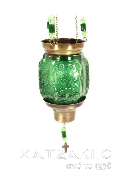 ΚΑΝΔΗΛΙ ΣΥΡΩΜΕΝΟ ΚΡΕΜΑΣΤΟ ΓΥΑΛΙΝΟ ΠΡΑΣΙΝΟ