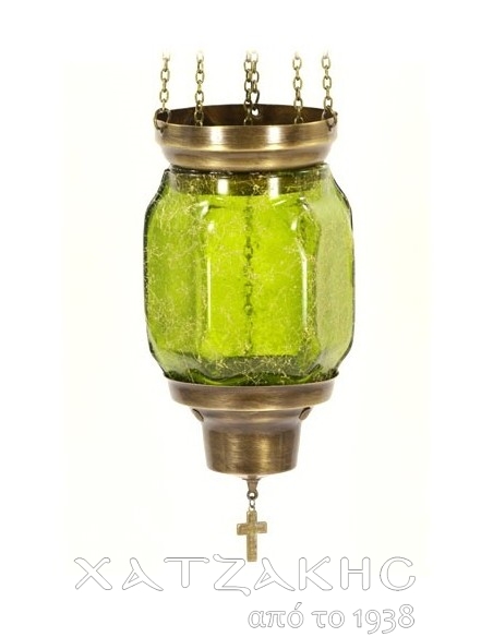 ΚΑΝΔΗΛΙ ΣΥΡΩΜΕΝΟ ΚΡΕΜΑΣΤΟ ΓΥΑΛΙΝΟ ΠΡΑΣΙΝΟ