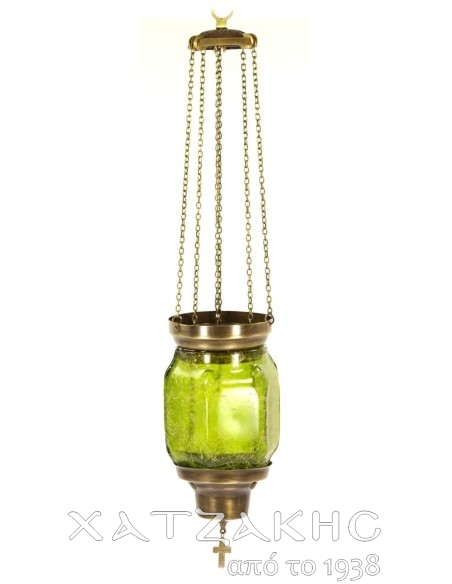 ΚΑΝΔΗΛΙ ΣΥΡΩΜΕΝΟ ΚΡΕΜΑΣΤΟ ΓΥΑΛΙΝΟ ΠΡΑΣΙΝΟ