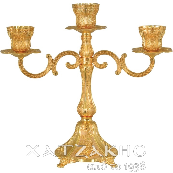 ΚΗΡΟΠΗΓΙΟ ΤΡΙΚΕΡΟ ΕΠΙΧΡΥΣΟ  29cm