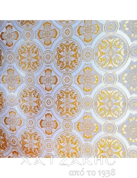 ΙΕΡΑΤΙΚΟ ΥΦΑΣΜΑ ΣΤΟΦΑ 180CM ΦΑΡΔΟΣ ΛΕΥΚΟ-ΧΡΥΣΟ