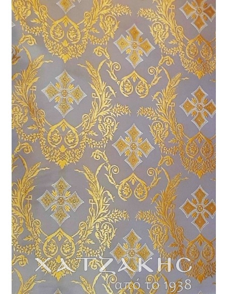 ΙΕΡΑΤΙΚΟ ΥΦΑΣΜΑ ΣΤΟΦΑ 180CM ΦΑΡΔΟΣ ΛΕΥΚΟ-ΧΡΥΣΟ