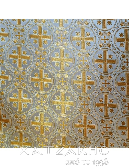 ΙΕΡΑΤΙΚΟ ΥΦΑΣΜΑ ΣΤΟΦΑ 180CM ΦΑΡΔΟΣ ΛΕΥΚΟ-ΧΡΥΣΟ