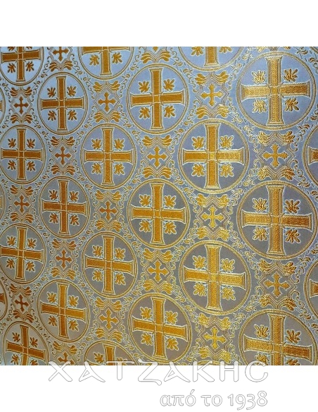 ΙΕΡΑΤΙΚΟ ΥΦΑΣΜΑ ΣΤΟΦΑ 180CM ΦΑΡΔΟΣ ΛΕΥΚΟ-ΧΡΥΣΟ