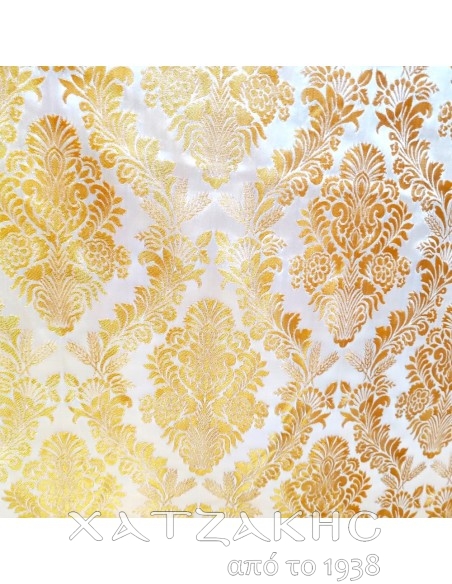 ΙΕΡΑΤΙΚΟ ΥΦΑΣΜΑ ΣΤΟΦΑ 180CM ΦΑΡΔΟΣ ΛΕΥΚΟ-ΧΡΥΣΟ