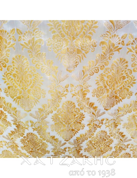 ΙΕΡΑΤΙΚΟ ΥΦΑΣΜΑ ΣΤΟΦΑ 180CM ΦΑΡΔΟΣ ΛΕΥΚΟ-ΧΡΥΣΟ