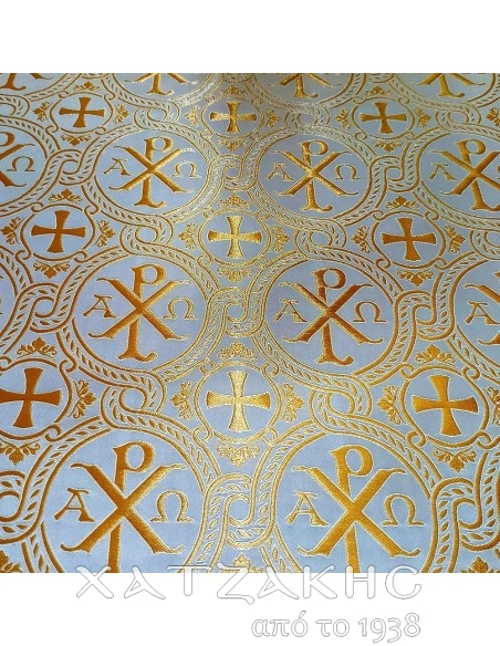 ΙΕΡΑΤΙΚΟ ΥΦΑΣΜΑ ΣΤΟΦΑ 220CM ΦΑΡΔΟΣ ΛΕΥΚΟ-ΧΡΥΣΟ