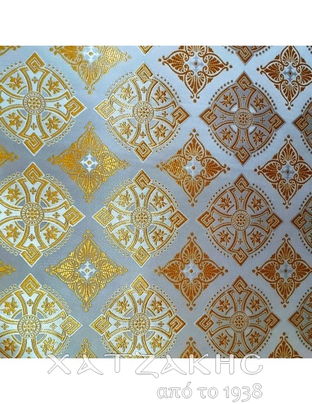 ΙΕΡΑΤΙΚΟ ΥΦΑΣΜΑ ΣΤΟΦΑ 180CM ΦΑΡΔΟΣ ΛΕΥΚΟ-ΧΡΥΣΟ