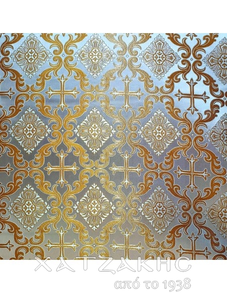 ΙΕΡΑΤΙΚΟ ΥΦΑΣΜΑ ΣΤΟΦΑ 180CM ΦΑΡΔΟΣ ΛΕΥΚΟ-ΧΡΥΣΟ