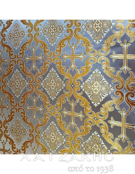 ΙΕΡΑΤΙΚΟ ΥΦΑΣΜΑ ΣΤΟΦΑ 180CM ΦΑΡΔΟΣ ΛΕΥΚΟ-ΧΡΥΣΟ