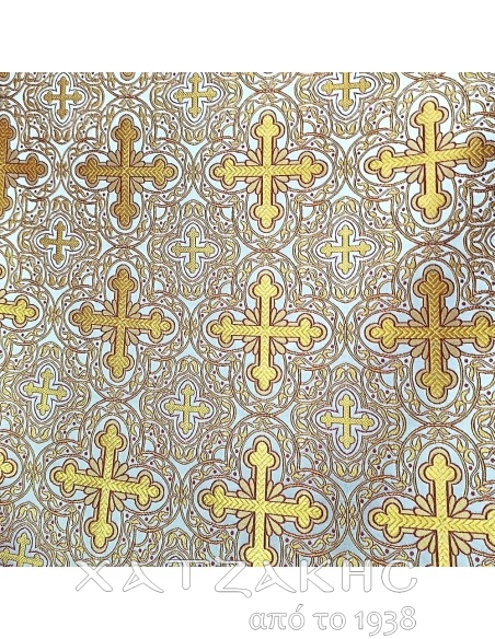 ΙΕΡΑΤΙΚΟ ΥΦΑΣΜΑ ΣΤΟΦΑ 180CM ΦΑΡΔΟΣ ΕΚΡΟΥ-ΧΡΥΣΟ-ΒΥΣΣΥΝΙ