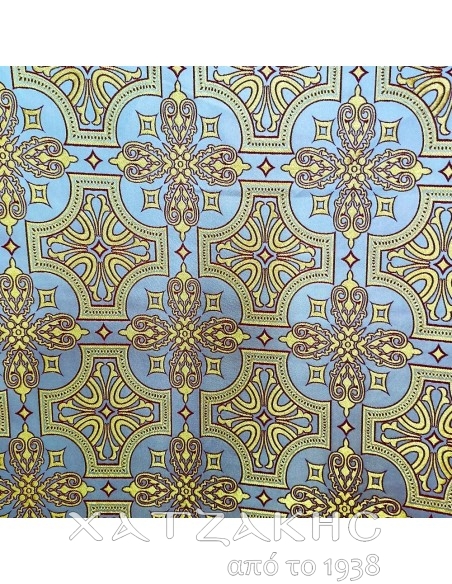 ΙΕΡΑΤΙΚΟ ΥΦΑΣΜΑ ΣΤΟΦΑ 180CM ΦΑΡΔΟΣ ΕΚΡΟΥ-ΧΡΥΣΟ-ΒΥΣΣΥΝΙ