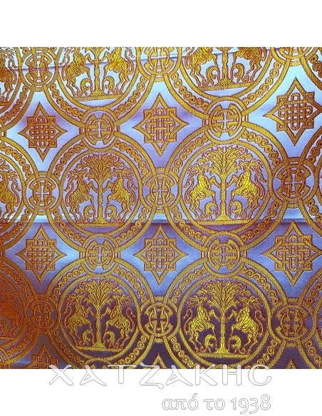 ΙΕΡΑΤΙΚΟ ΥΦΑΣΜΑ ΣΤΟΦΑ 140CM ΦΑΡΔΟΣ ΕΚΡΟΥ-ΧΡΥΣΟ-ΒΥΣΣΥΝΙ