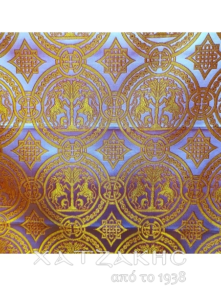 ΙΕΡΑΤΙΚΟ ΥΦΑΣΜΑ ΣΤΟΦΑ 140CM ΦΑΡΔΟΣ ΕΚΡΟΥ-ΧΡΥΣΟ-ΒΥΣΣΥΝΙ