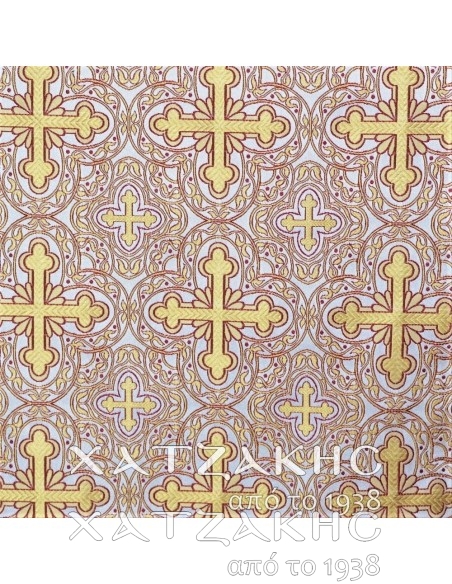 ΙΕΡΑΤΙΚΟ ΥΦΑΣΜΑ ΣΤΟΦΑ 180CM ΦΑΡΔΟΣ ΕΚΡΟΥ-ΧΡΥΣΟ-ΒΥΣΣΥΝΙ