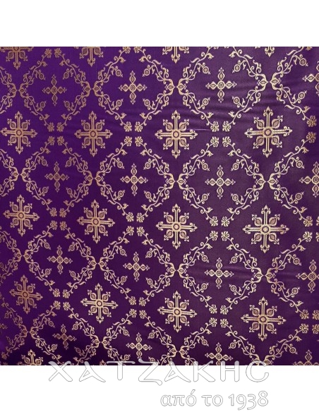 ΙΕΡΑΤΙΚΟ ΥΦΑΣΜΑ ΣΤΟΦΑ 180CM ΦΑΡΔΟΣ ΜΩΒ-ΧΡΥΣΟ