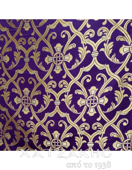 ΙΕΡΑΤΙΚΟ ΥΦΑΣΜΑ ΣΤΟΦΑ 180CM ΦΑΡΔΟΣ ΜΩΒ-ΧΡΥΣΟ