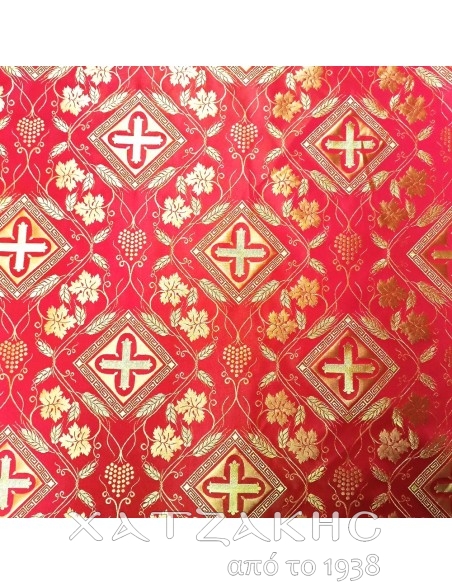 ΙΕΡΑΤΙΚΟ ΥΦΑΣΜΑ ΣΤΟΦΑ 180CM ΦΑΡΔΟΣ ΚΟΚΚΙΝΟ-ΧΡΥΣΟ