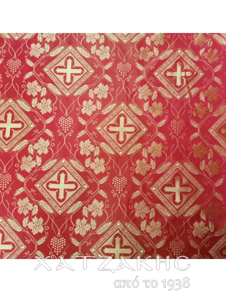 ΙΕΡΑΤΙΚΟ ΥΦΑΣΜΑ ΣΤΟΦΑ 180CM ΦΑΡΔΟΣ ΚΟΚΚΙΝΟ-ΧΡΥΣΟ