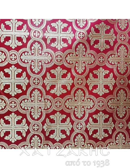 ΙΕΡΑΤΙΚΟ ΥΦΑΣΜΑ ΣΤΟΦΑ 180CM ΦΑΡΔΟΣ ΚΟΚΚΙΝΟ-ΧΡΥΣΟ