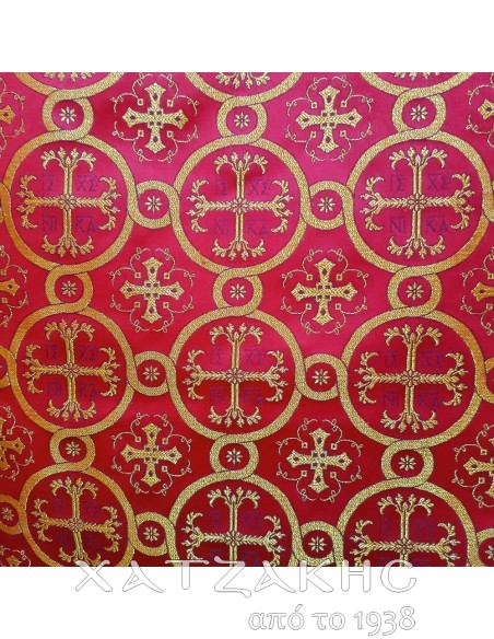 ΙΕΡΑΤΙΚΟ ΥΦΑΣΜΑ ΣΤΟΦΑ 180CM ΦΑΡΔΟΣ ΚΟΚΚΙΝΟ-ΧΡΥΣΟ