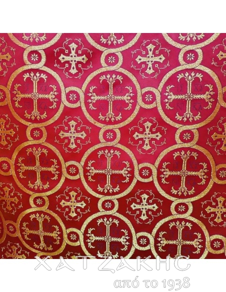 ΙΕΡΑΤΙΚΟ ΥΦΑΣΜΑ ΣΤΟΦΑ 180CM ΦΑΡΔΟΣ ΚΟΚΚΙΝΟ-ΧΡΥΣΟ